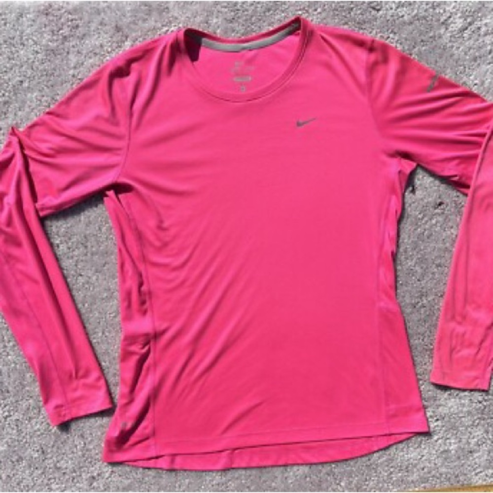 Nike | Women's Dri-Fit Pink Long Sleeve Running Shirt